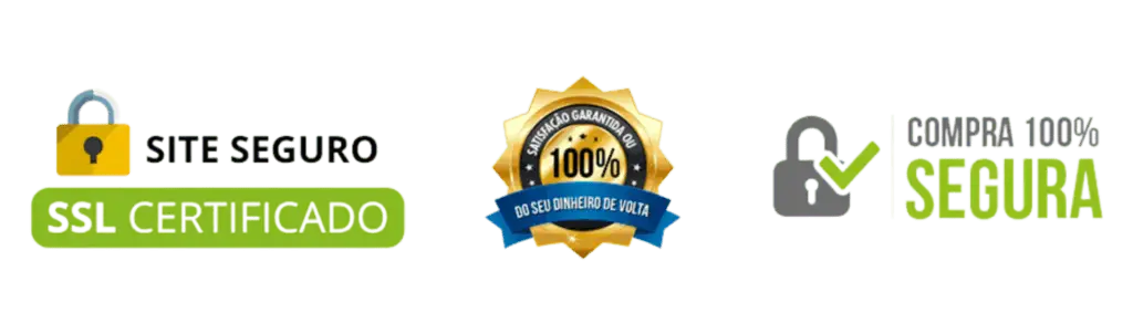 Sitio seguro · SSL Certificado · Satisfacción garantida · Compra 100% segura